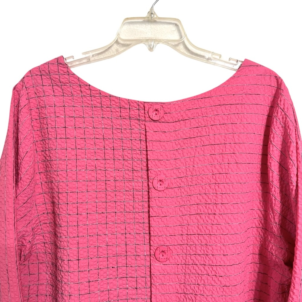 Habitat Pink Textured Boxy Boatneck Blouse - Picture 5 of 9